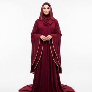 Burgundy Umbrella Abaya