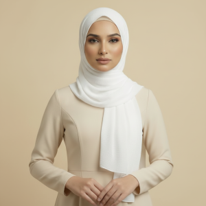White Crinkle Hijab