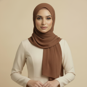 Brown Crinkle Hijab