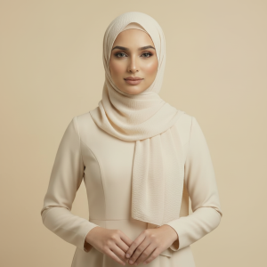 Cream Crinkle Hijab