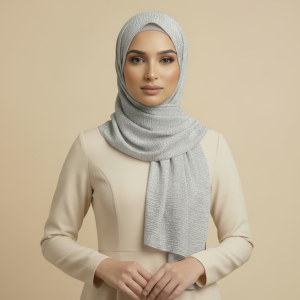 Silver Crinkle Hijab