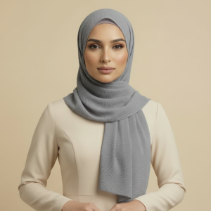 Grey Crinkle Hijab