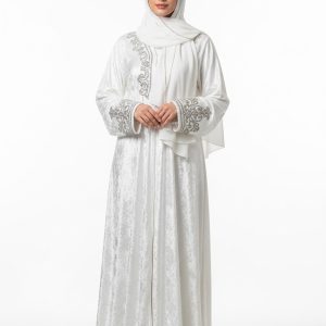 White Velvet Abaya