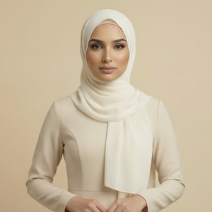 Off White Crinkle Hijab