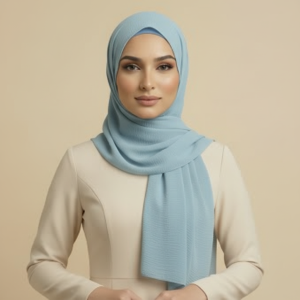 Sky Blue Crinkle Hijab