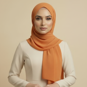Orange Crinkle Hijab