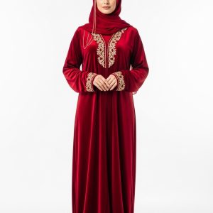 Red Velvet Abaya