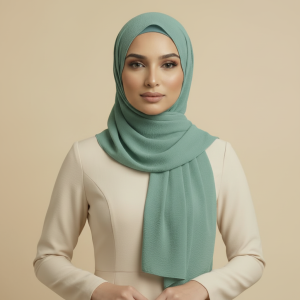 Teal Crinkle Hijab