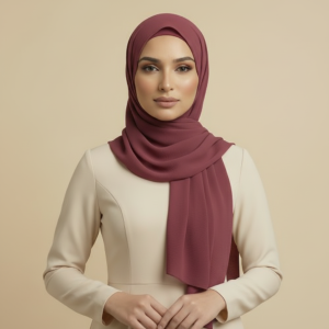 Burgundy Crinkle Hijab