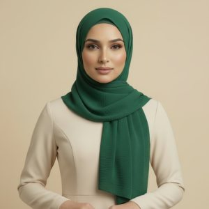 Bottle Green Crinkle Hijab