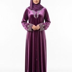 Lavender Velvet Abaya