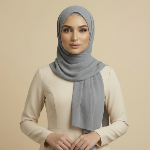 Gray Crinkle Hijab