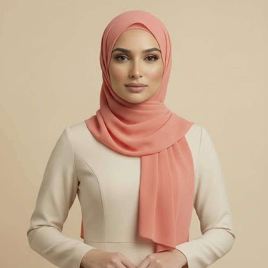 Coral Jersey Hijab