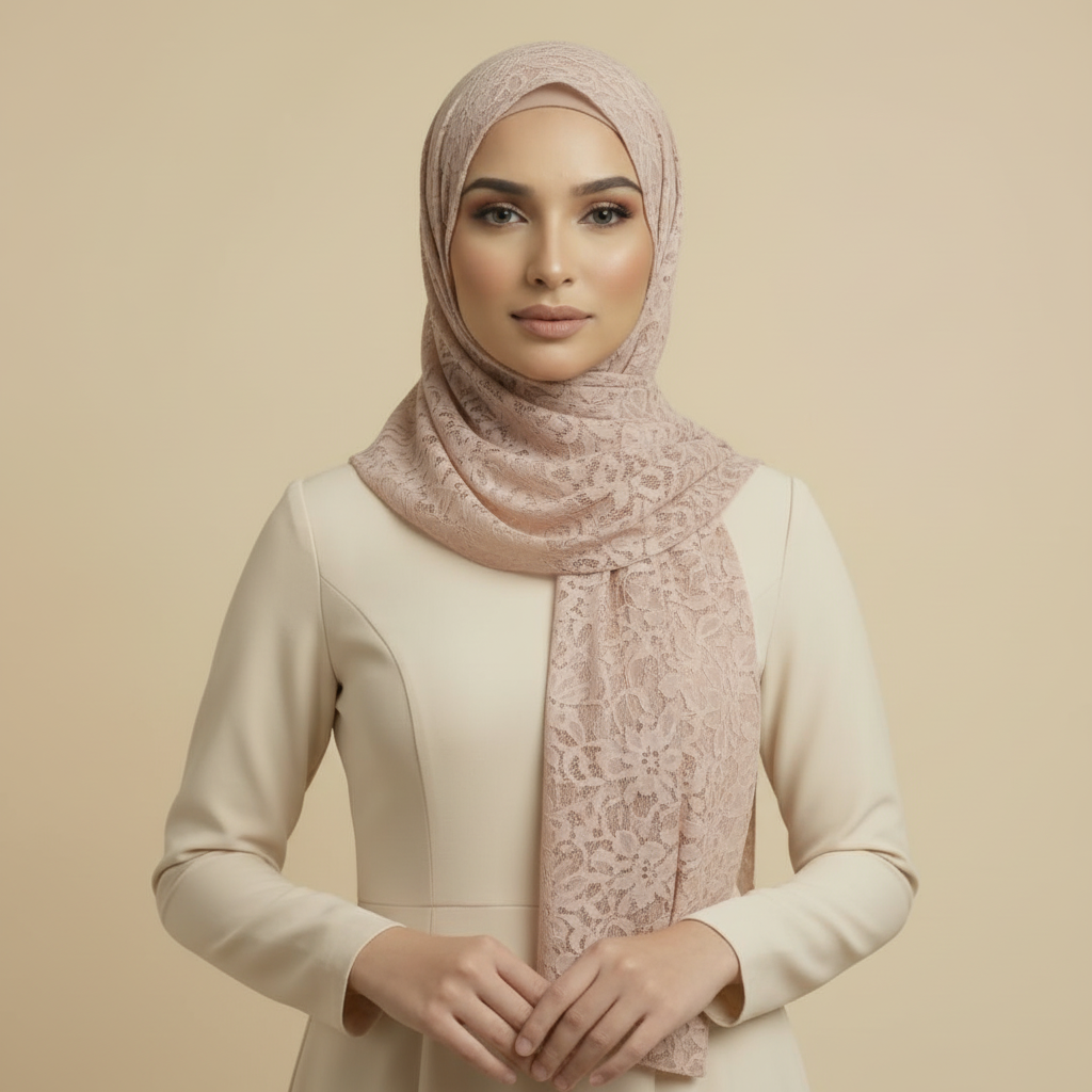 Nude Lace Hijab
