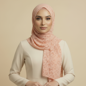 Peach Lace Hijab