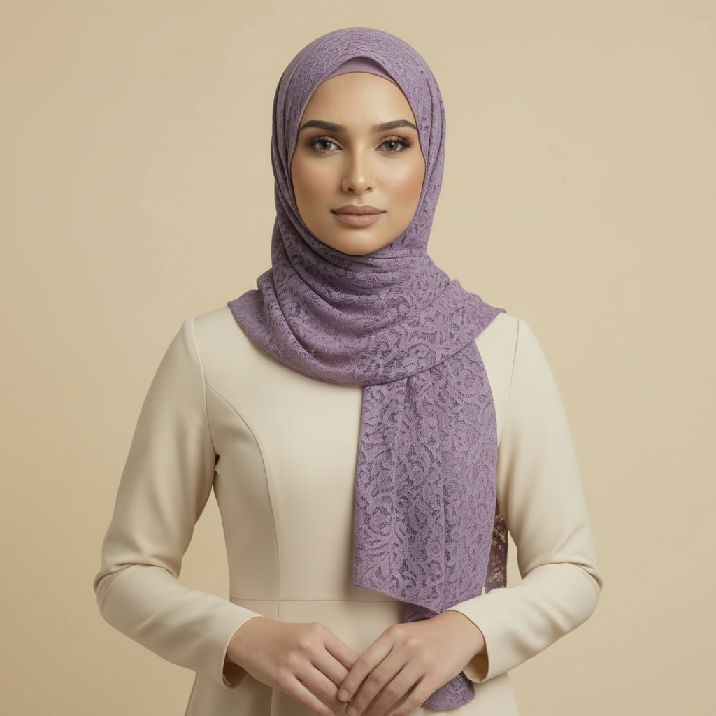 Purple Lace Hijab