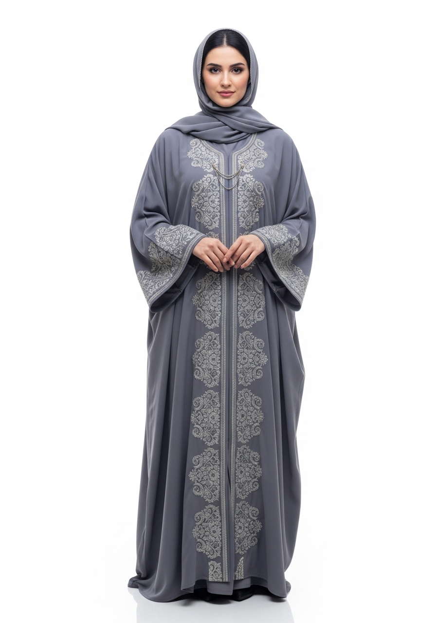 Grey Kaftan Abaya