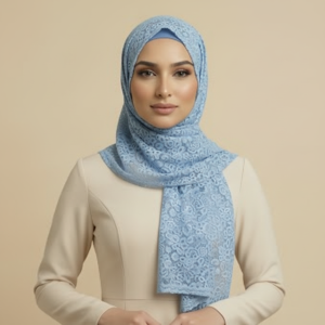 Sky Blue Lace Hijab