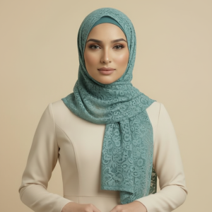 Teal Lace Hijab