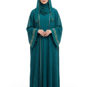 Teal Pleated Abaya