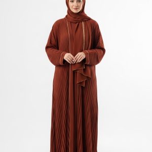Rust Pleated Abaya