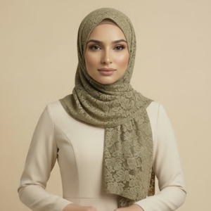 Khaki Lace Hijab