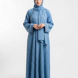Sky Blue Pleated Abaya