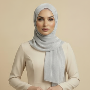 Silver Net Hijab