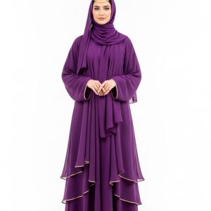 Purple Chiffon Abaya