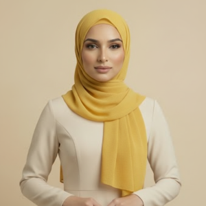 Yellow Net Hijab