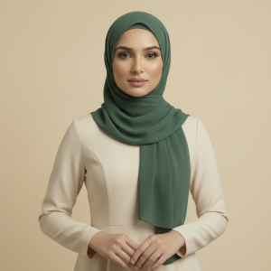 Dark Green Net Hijab