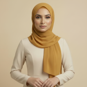 Mustard Net Hijab