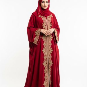 Red Kaftan Abaya