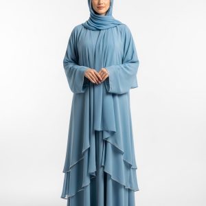 Sky Blue Chiffon Abaya