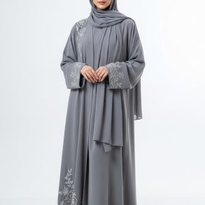 Grey Georgette Abaya