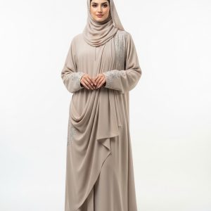 Beige Georgette Abaya