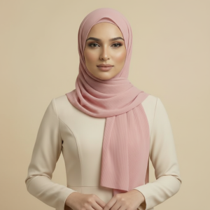 Pink Ribbed Hijab