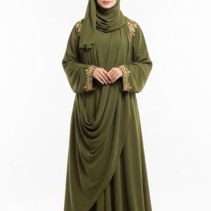 Green Georgette Abaya