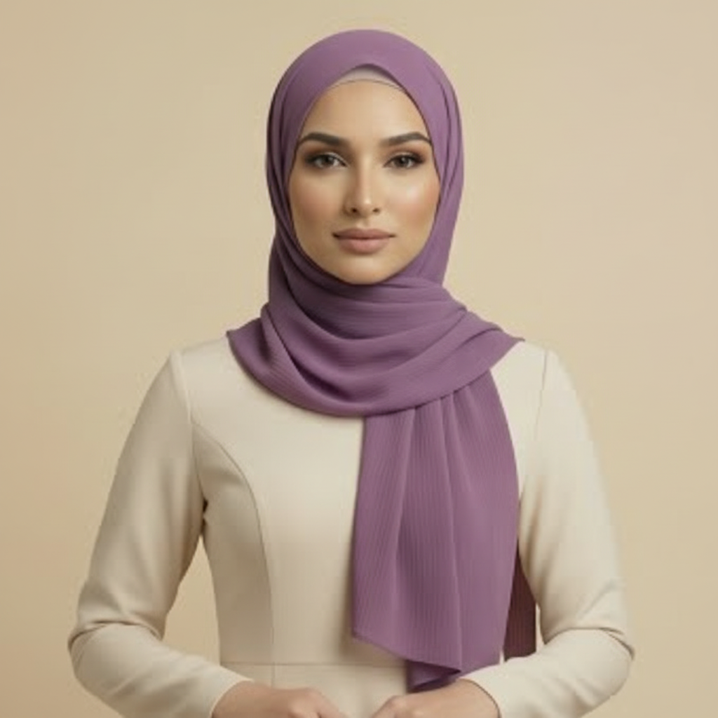 Purple Ribbed Hijab