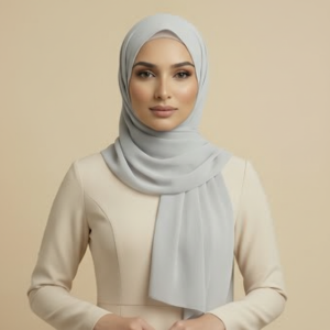 Silver Chiffon Hijab