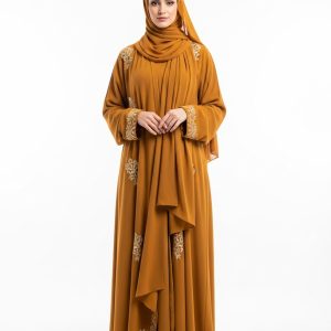 Mustard Georgette Abaya