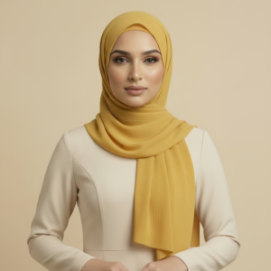 Yellow Ribbed Hijab
