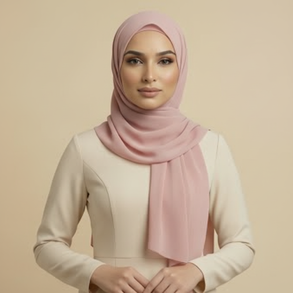 Rose Ribbed Hijab