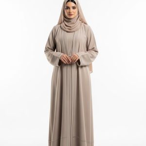 Beige Crepe Abaya