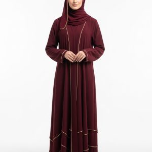 Maroon Crepe Abaya