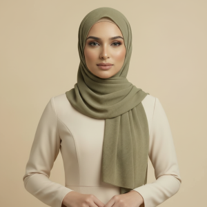 Khaki Ribbed Hijab