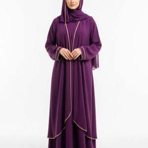 Purple Crepe Abaya