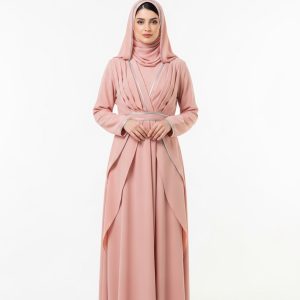 Peach Crepe Abaya