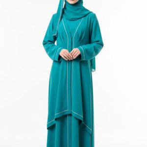 Turquoise Crepe Abaya