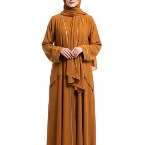 Mustard Crepe Abaya